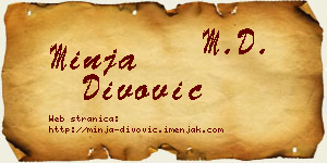 Minja Divović vizit kartica
